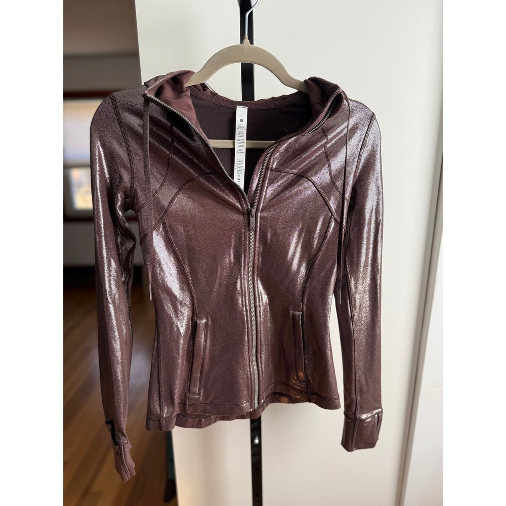 Lululemon Hooded Define Jacket Shine *Radiate Foil Print – Size 4 – French Press - Picture 3 of 5